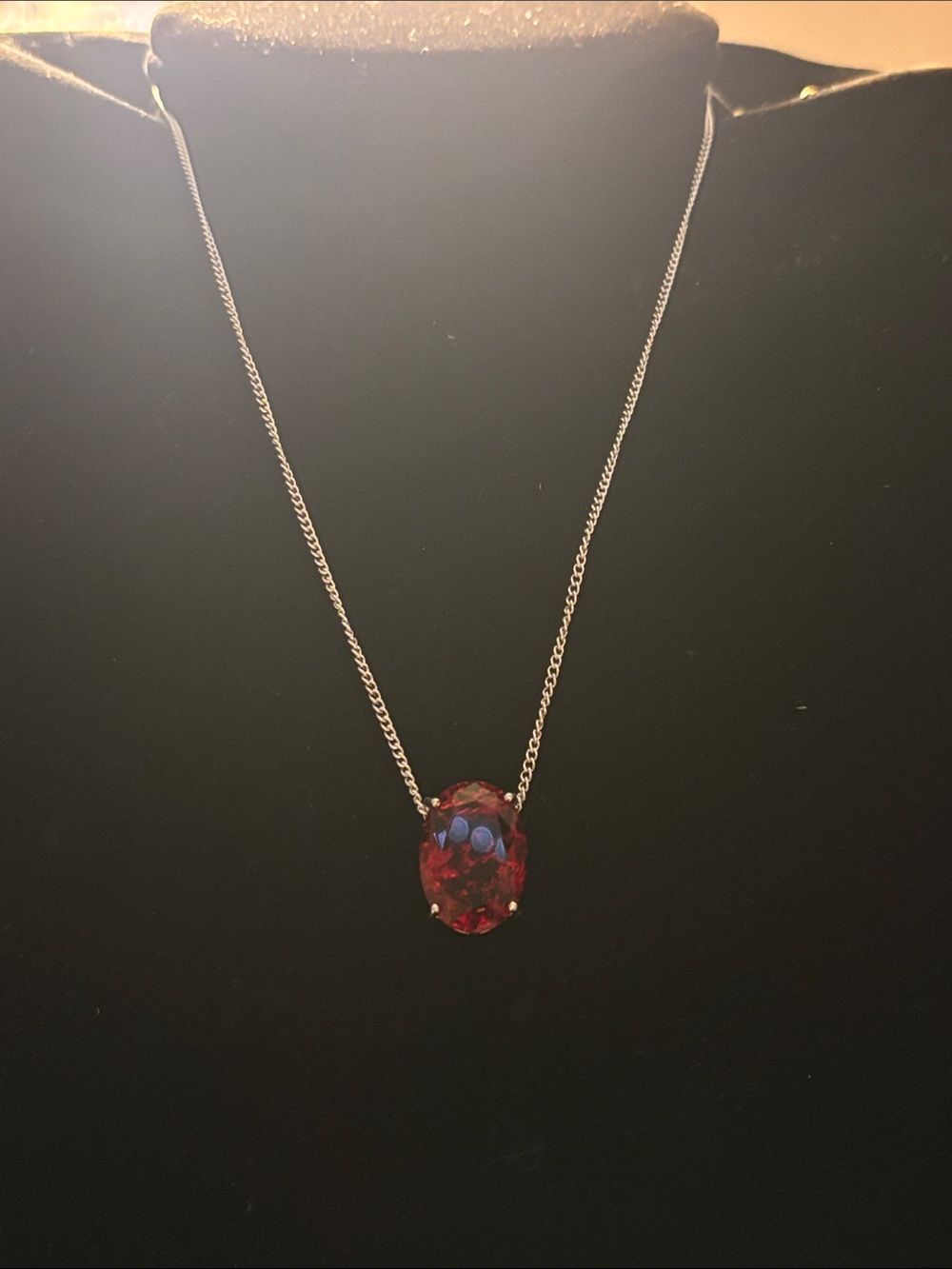 Red Oval Crystal Pendant Necklace With Tassle Earrings-Elegant Women's Jewelry